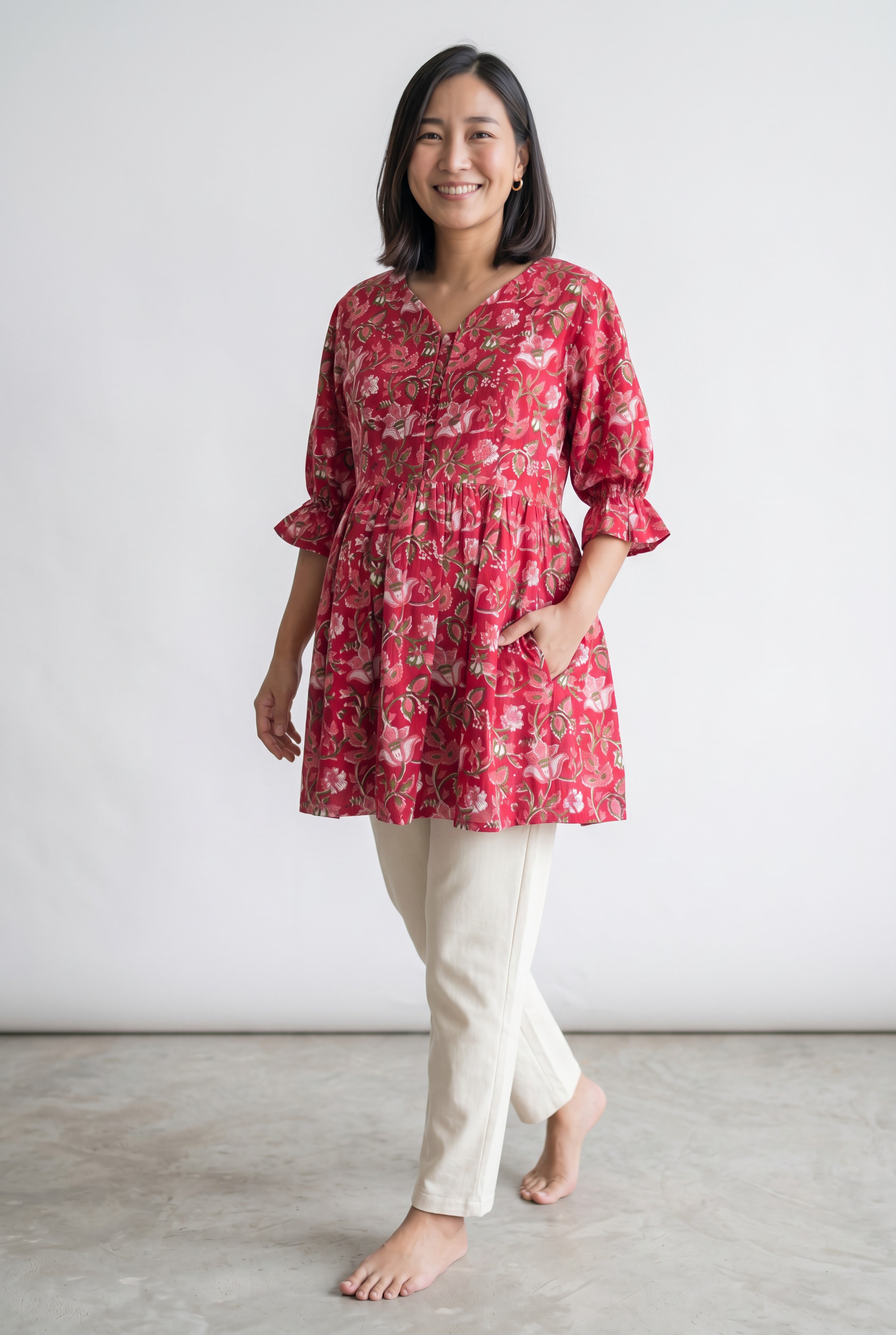 Imlitala Cotton Nursing Top with Zip