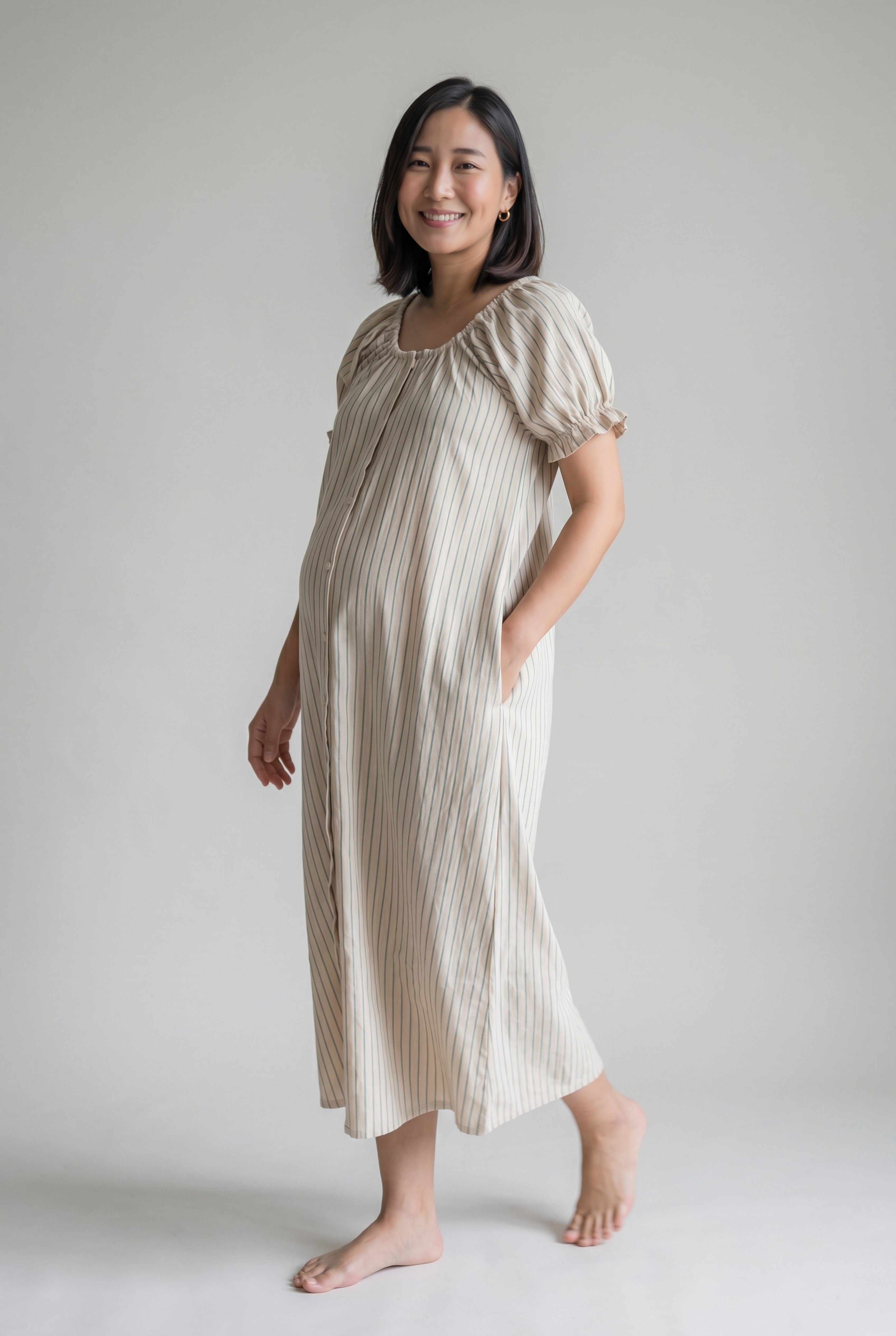 Srinath Cotton Nursing Maxi Dress