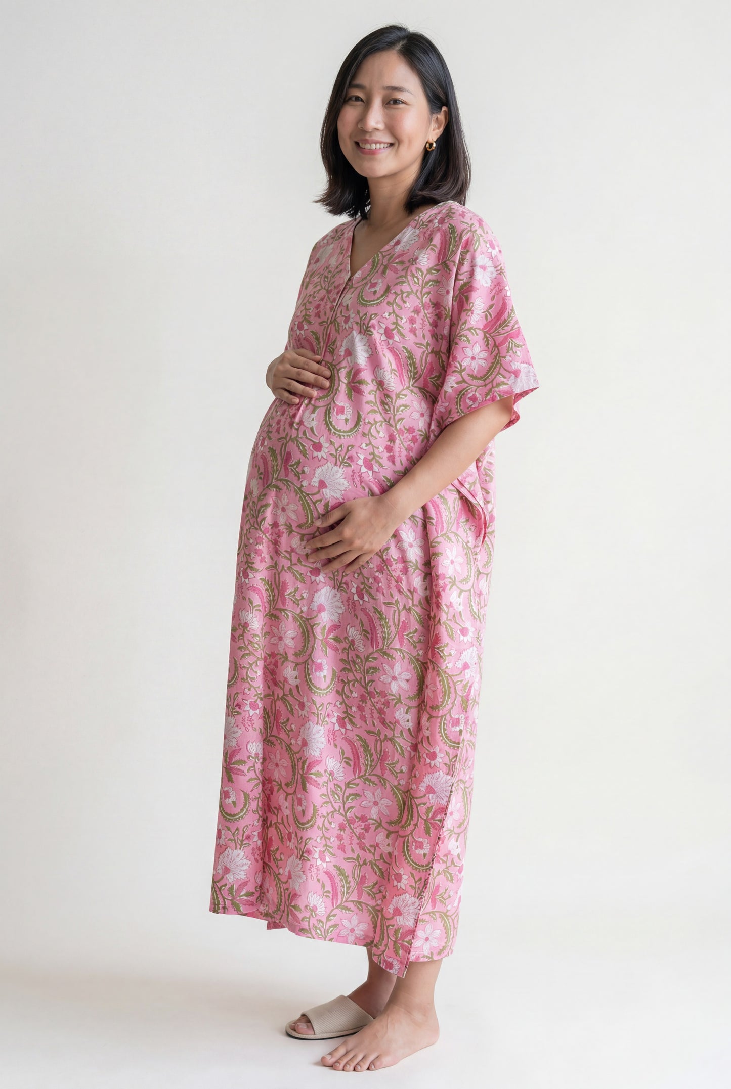Radhya Cotton Nursing Kaftan Gown