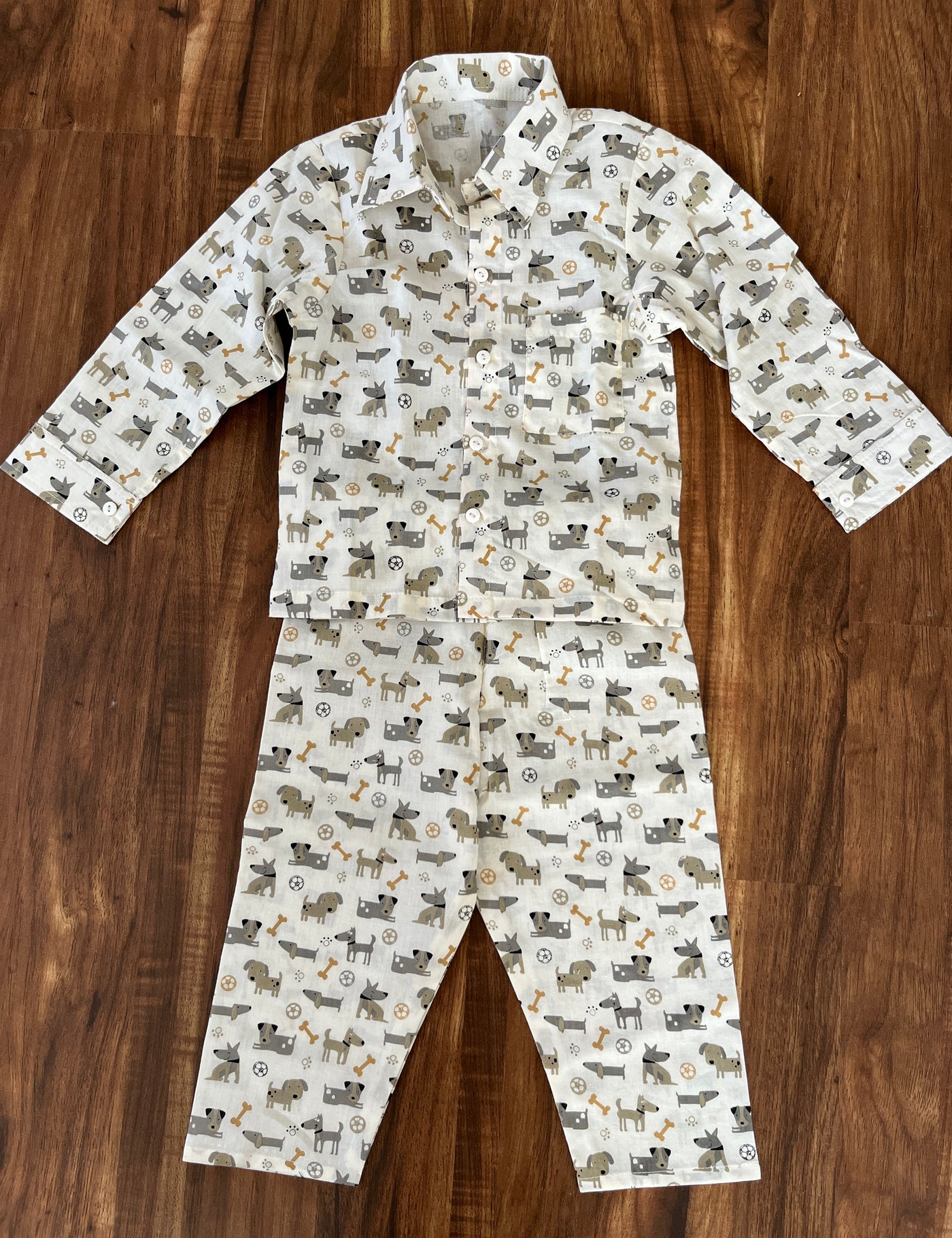 Puppy Dogs Cotton Shirt-Pyjama Night Set