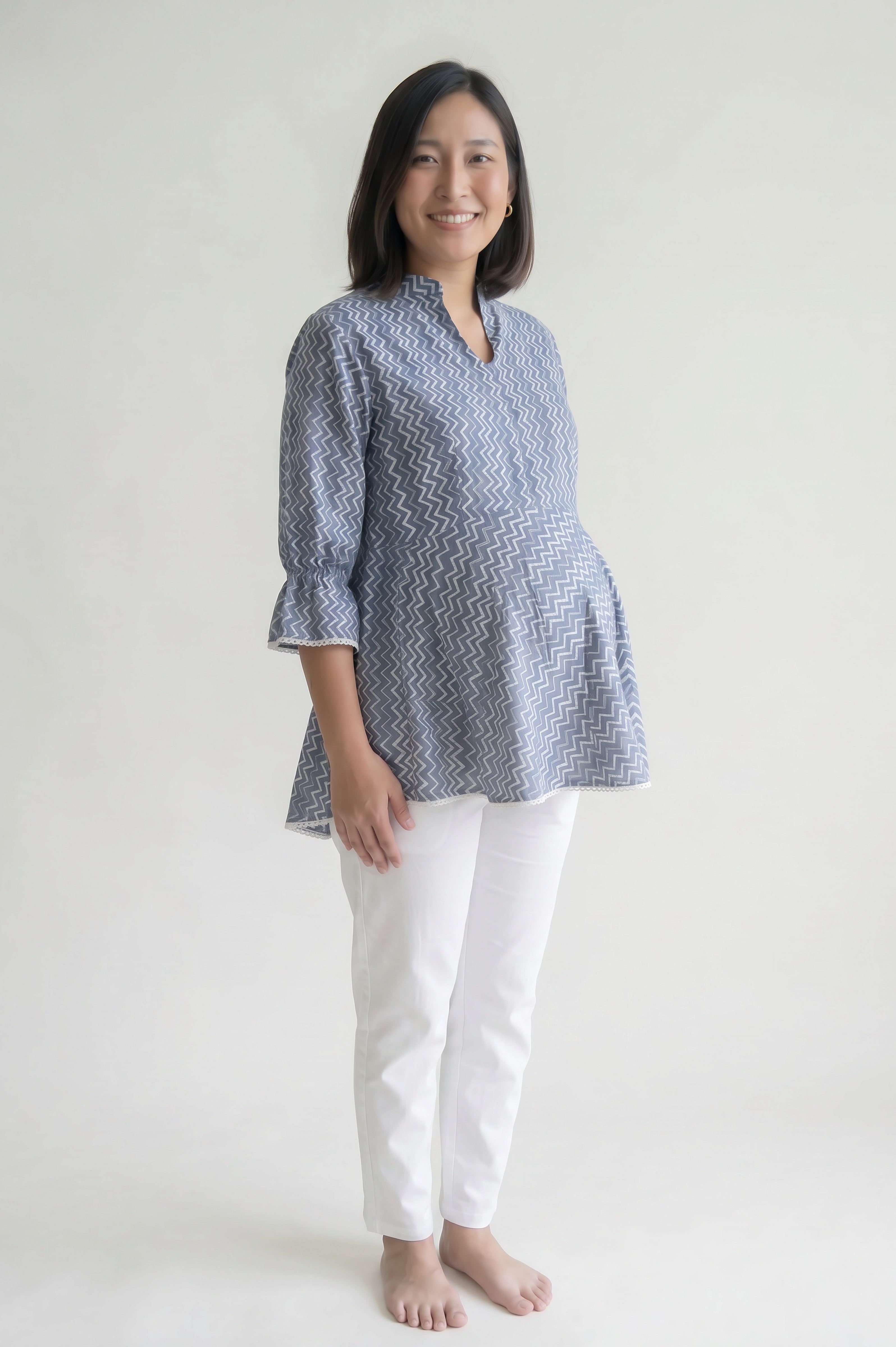 Anshumaan Cotton Nursing Top with Zip
