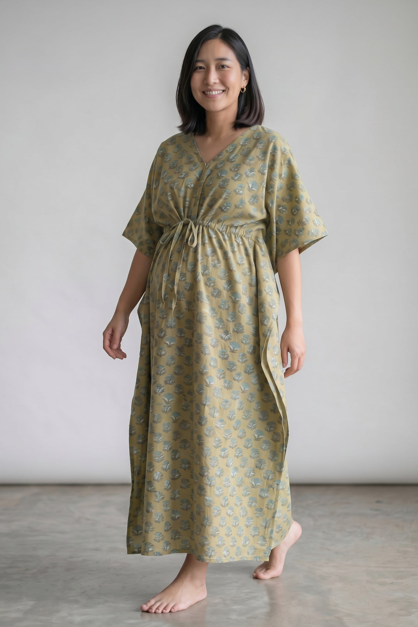 Raghubir Handblock Cotton Nursing Kaftan