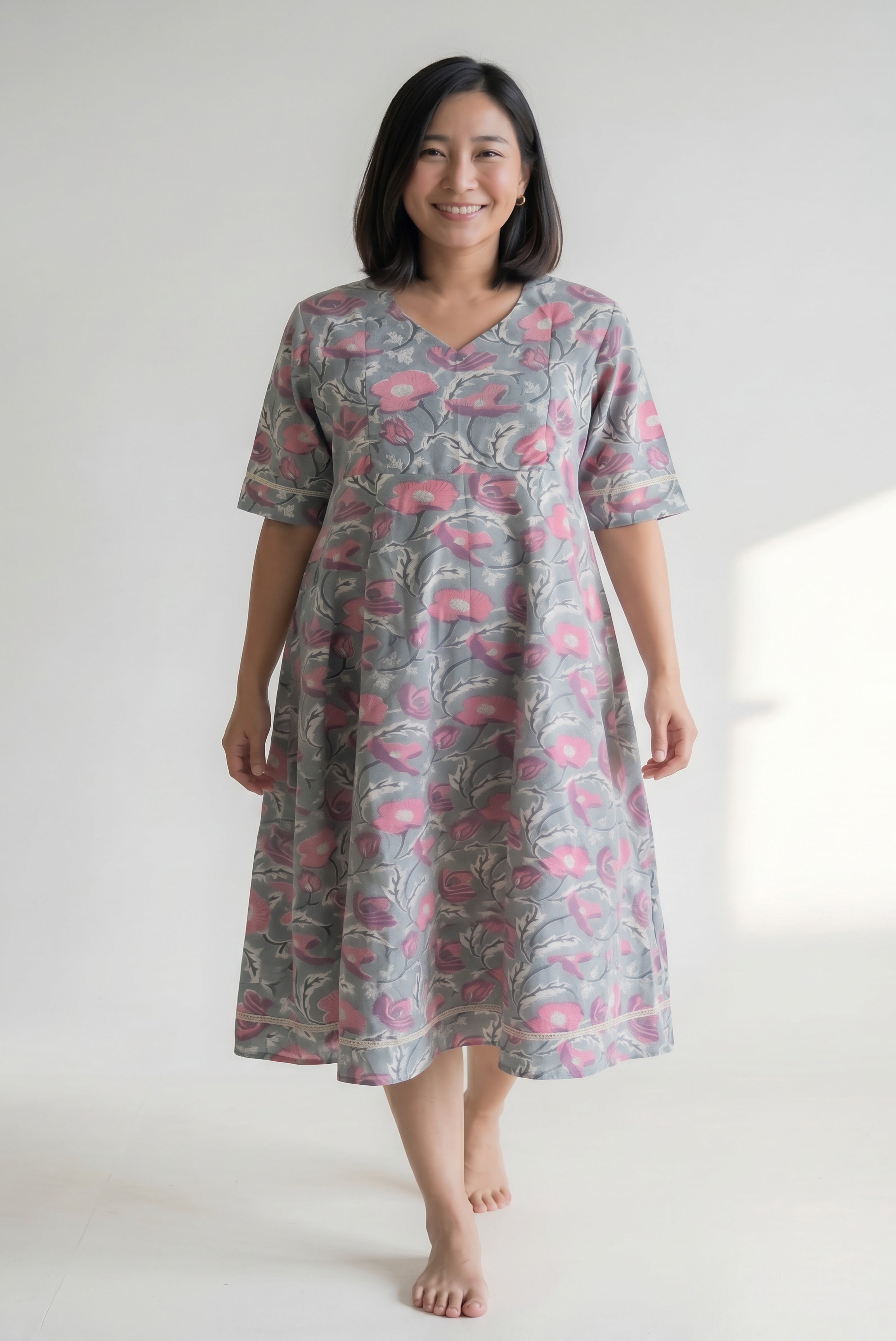 Karuna Nidhaan Cotton Twin Zip Nursing Kurti