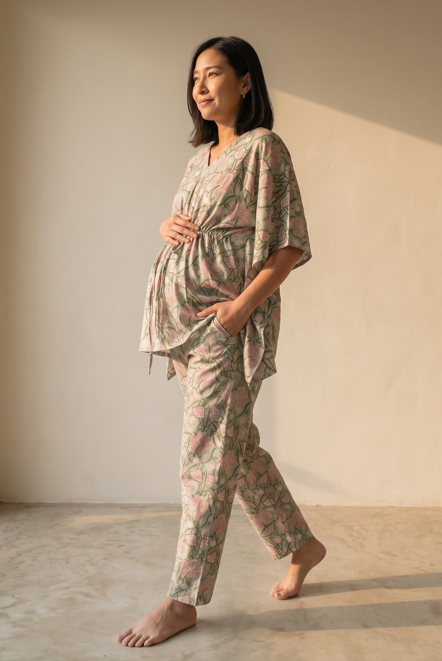 Kadamb Nursing Kaftan Top - Pyjama Set