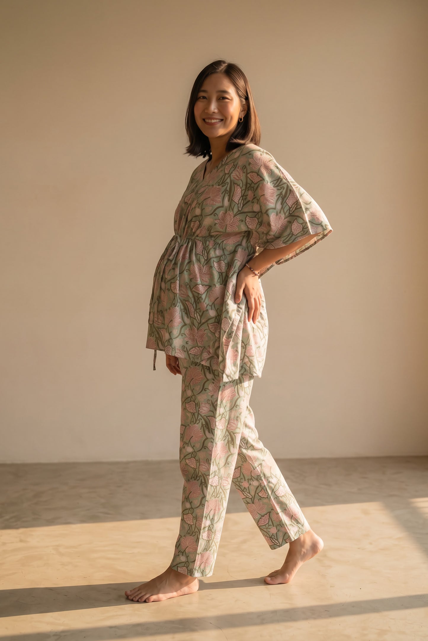 Kadamb Nursing Kaftan Top - Pyjama Set