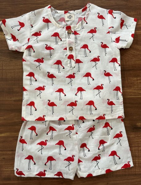 Flamingo Cotton Kids Loungewear Set