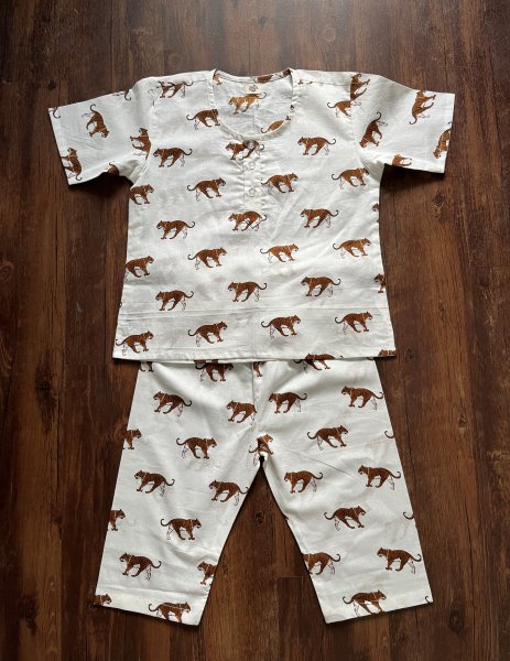 Tiger Cotton Kids Loungewear Set (Shorts)