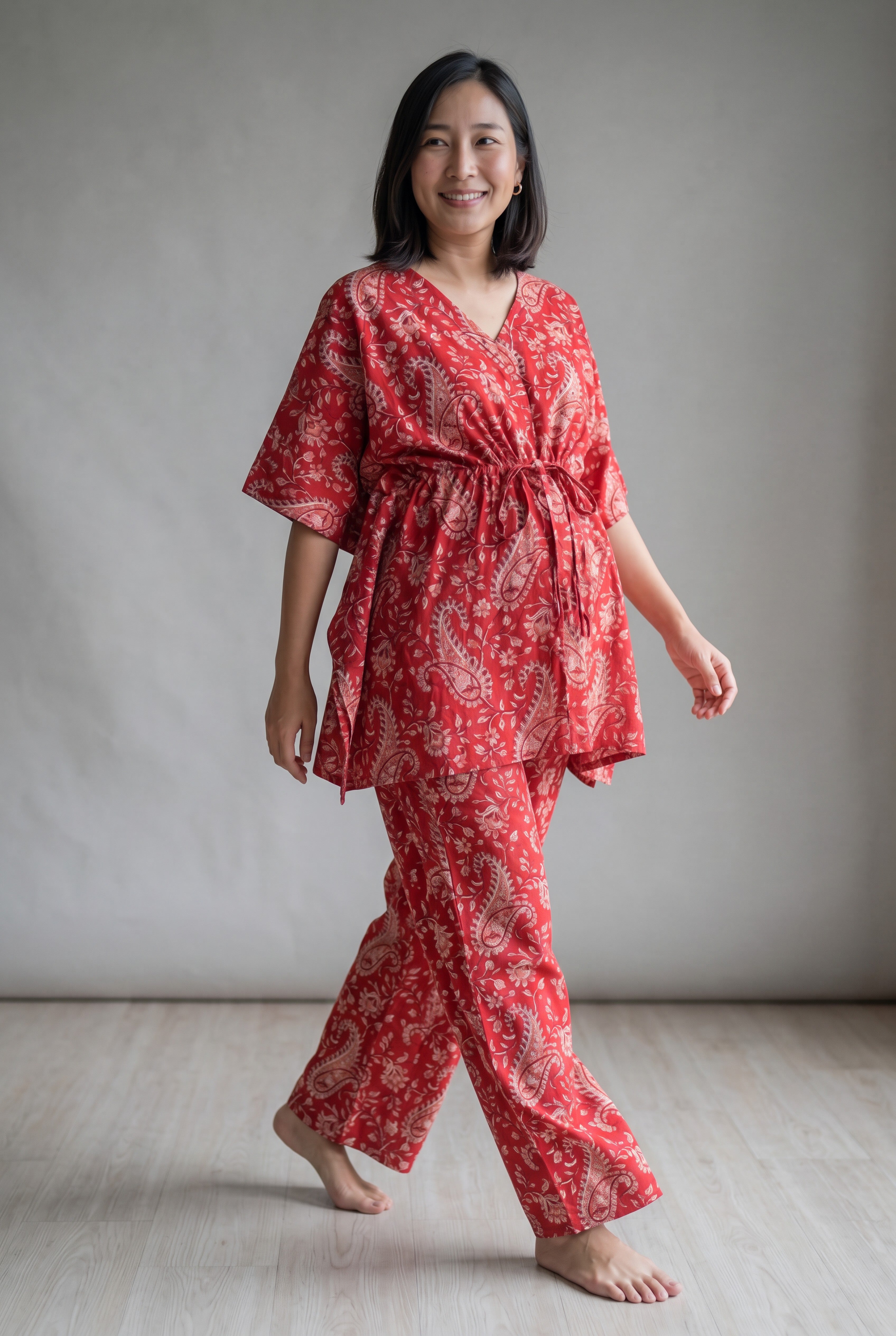 Raasa Parayana Nursing Kaftan Top - Pyjama Set