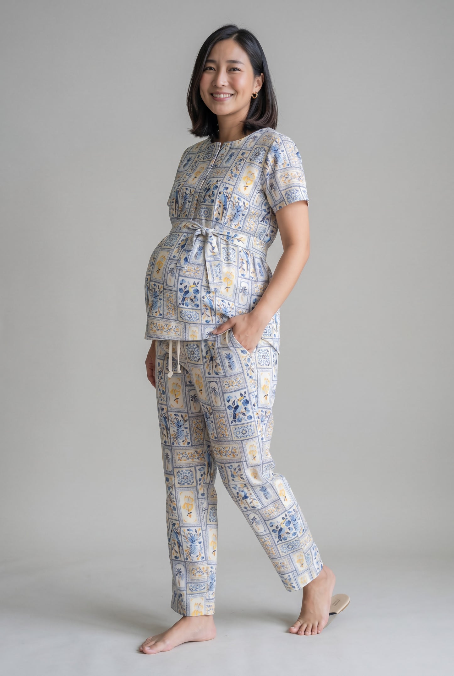 Sachi-Suta Muslin Nursing Top with Zip