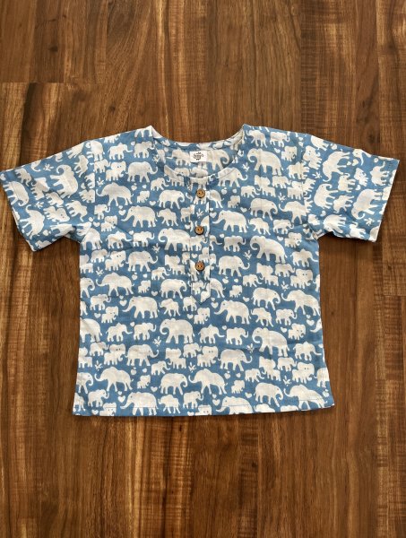 Blue Elephant Cotton Kids Loungewear Set