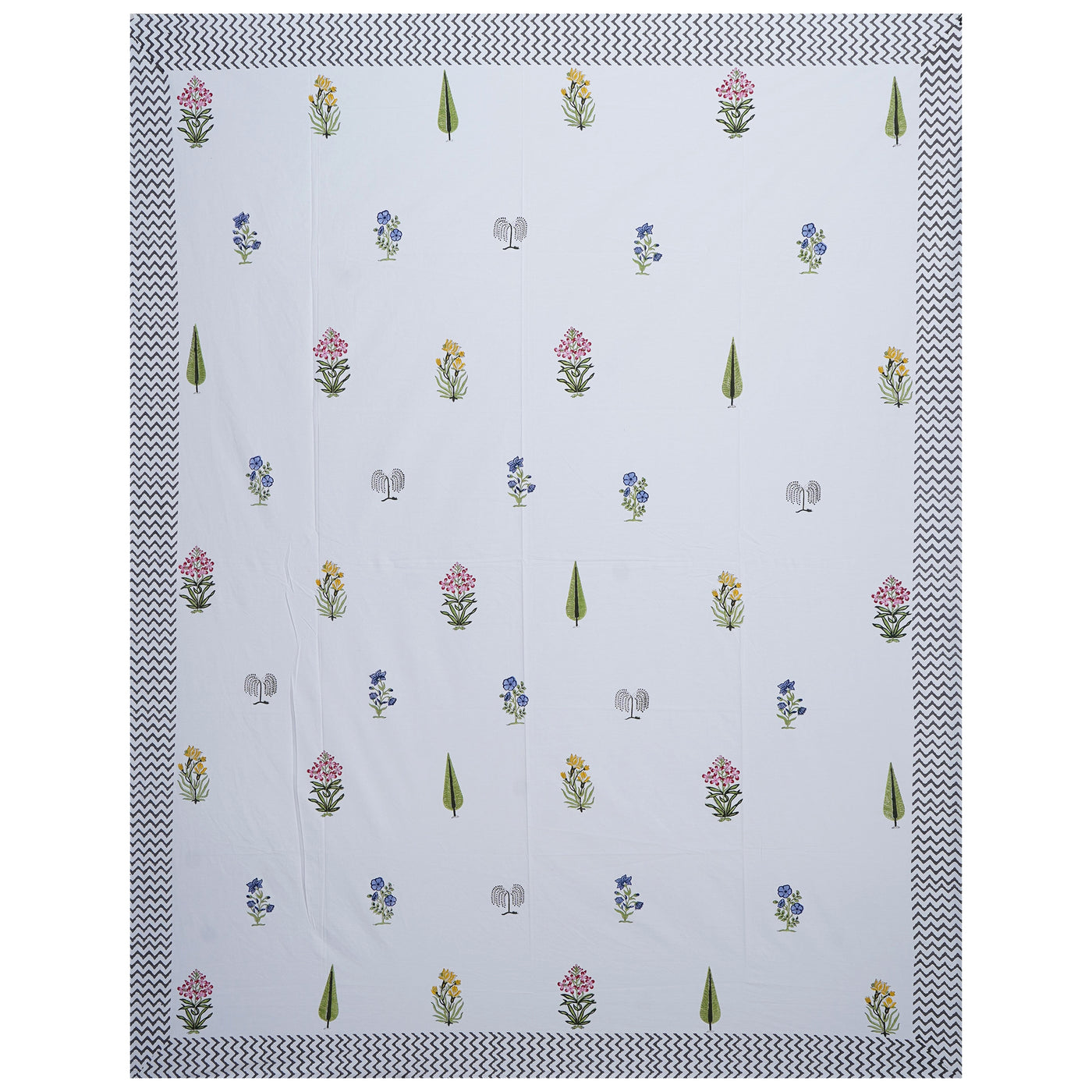 Sankhya Handblock Cotton Printed King Size Bed Sheet