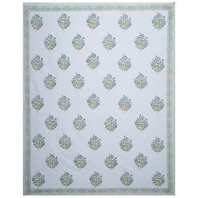 Keertida Handblock Cotton Printed King Size Bed Sheet