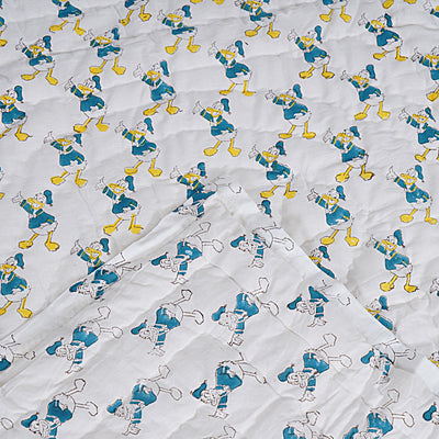 Donald Duck Handblock Reversible Cotton Quilt (60x44)