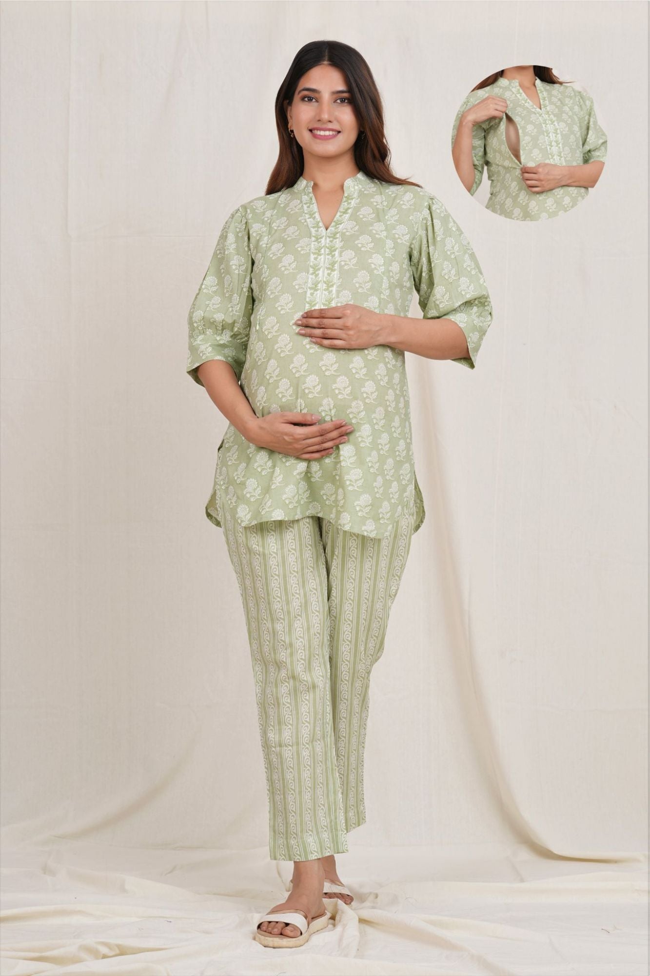Aaradhya Maternity Loungewear Set (Twin zip for Nursing)