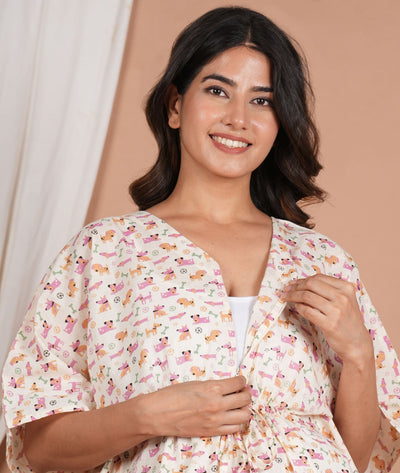 Vyaghra Cotton Nursing Top with Zip