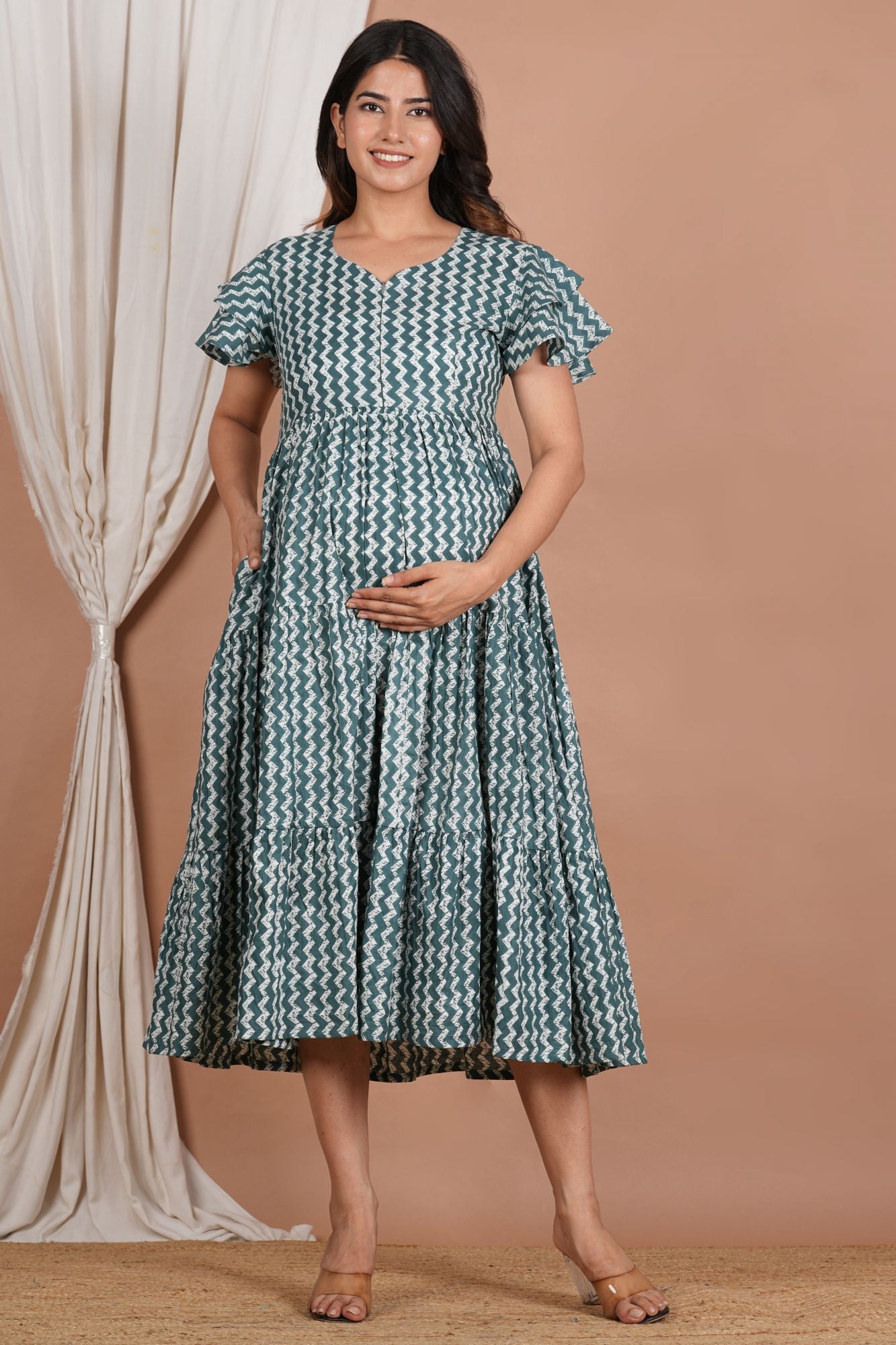 Kalindi Cotton Nursing 3 Tier Feeding Dress