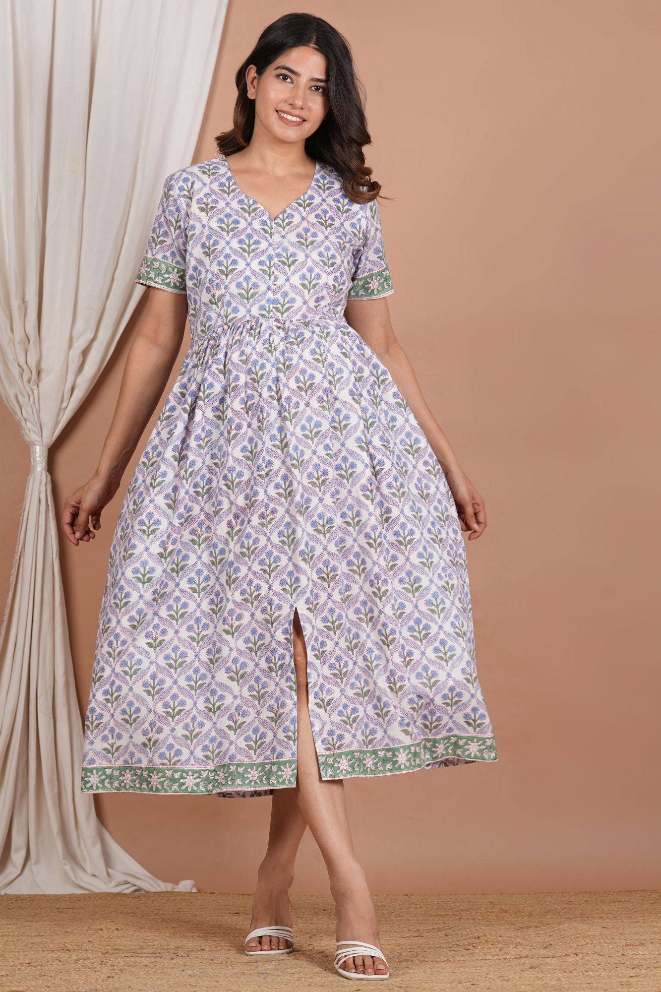 cotton breastfeeding dress Women's Cotton Floral Printed Maternity Nursing Dress – Sevya