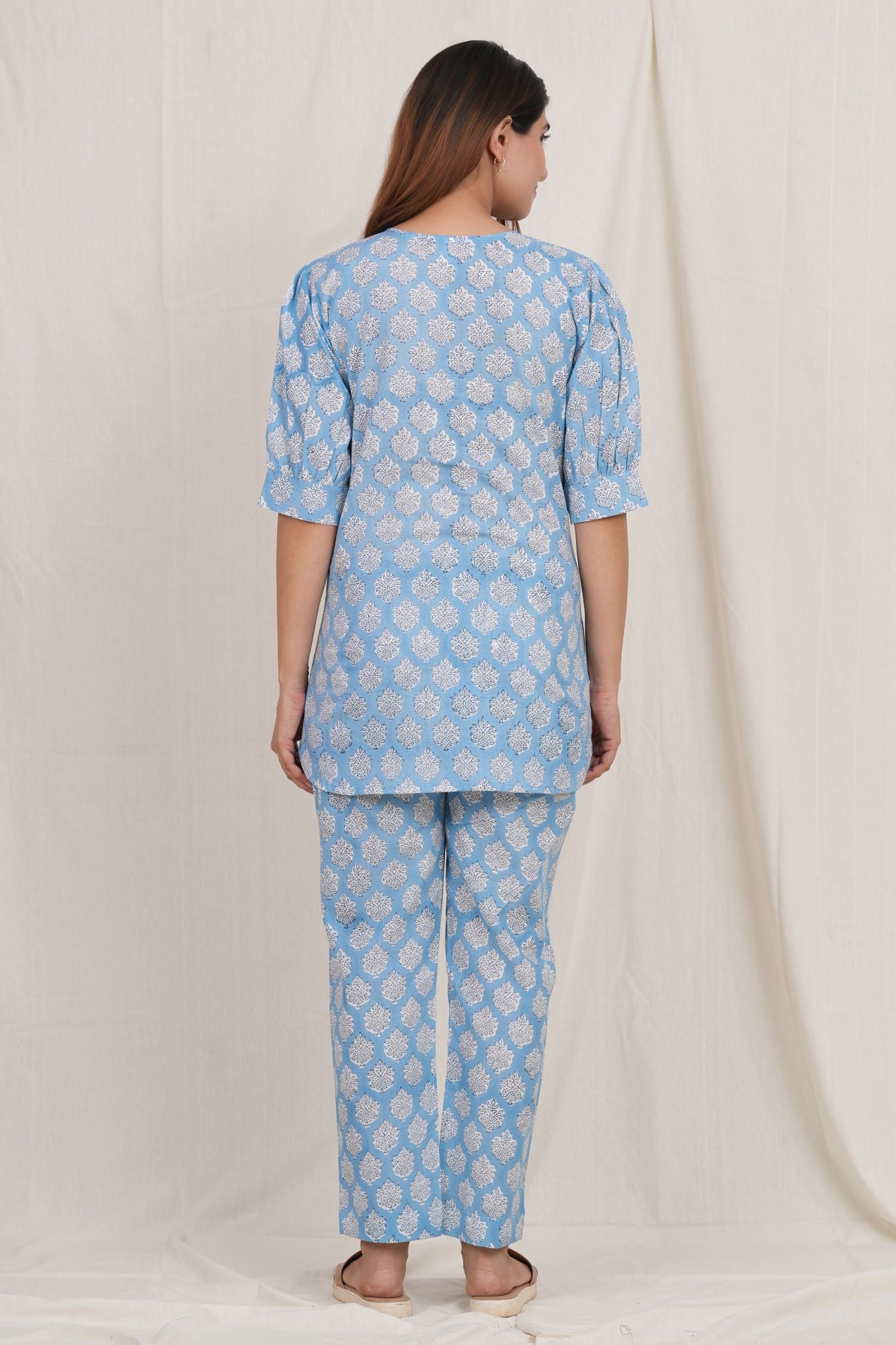 Keshav Handblock Nursing Top - Pant Set