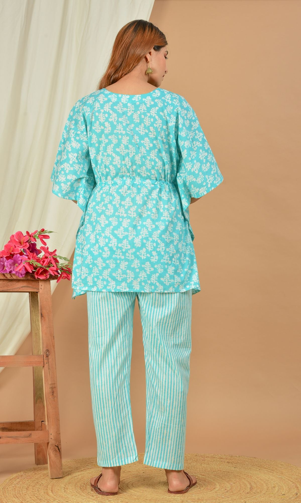 Aadi Keshav Nursing Kaftan Top - Pyjama Set