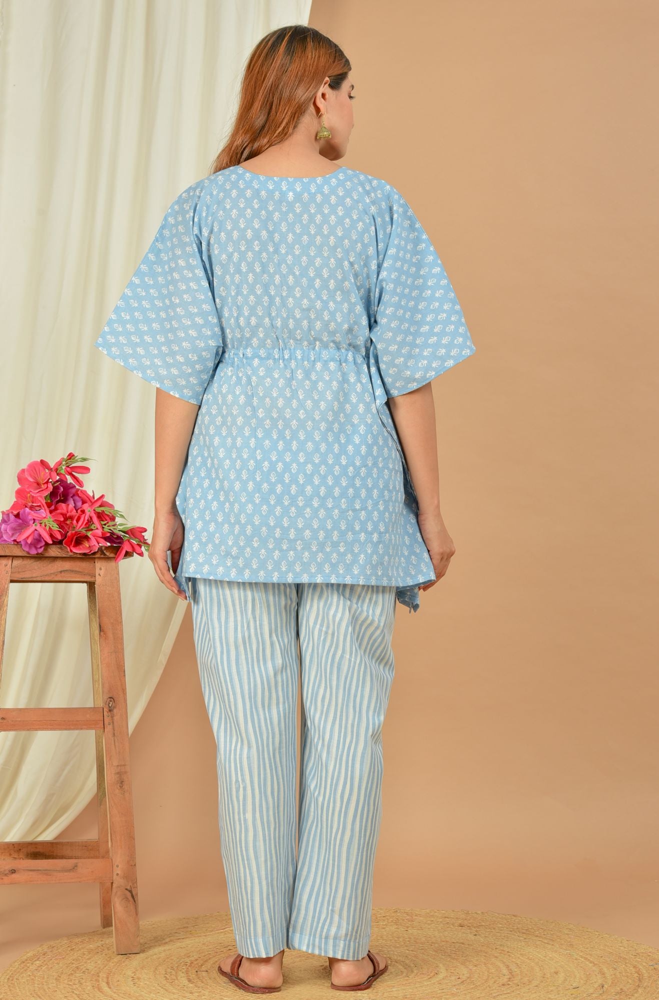 Hrishik Nursing Kaftan Top - Pyjama Set