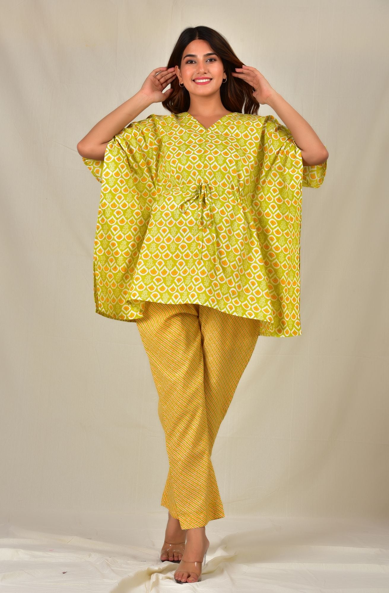 Prabhasmi Nursing Kaftan Top - Pyjama Set