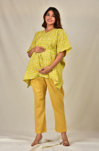 Prabhasmi Nursing Kaftan Top - Pyjama Set