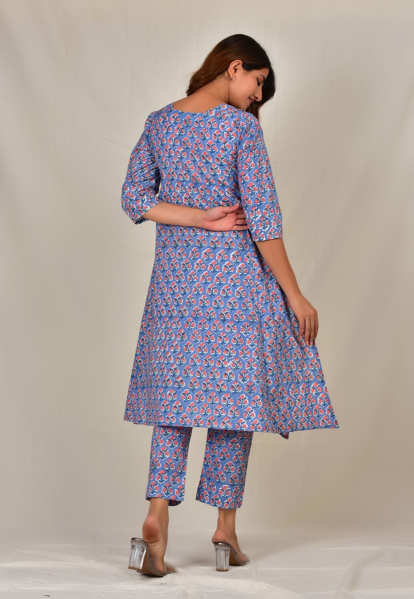 Kartamaasi Handblock Printed Cotton Maternity Nursing Loungewear Set | Kurti | Suit Set