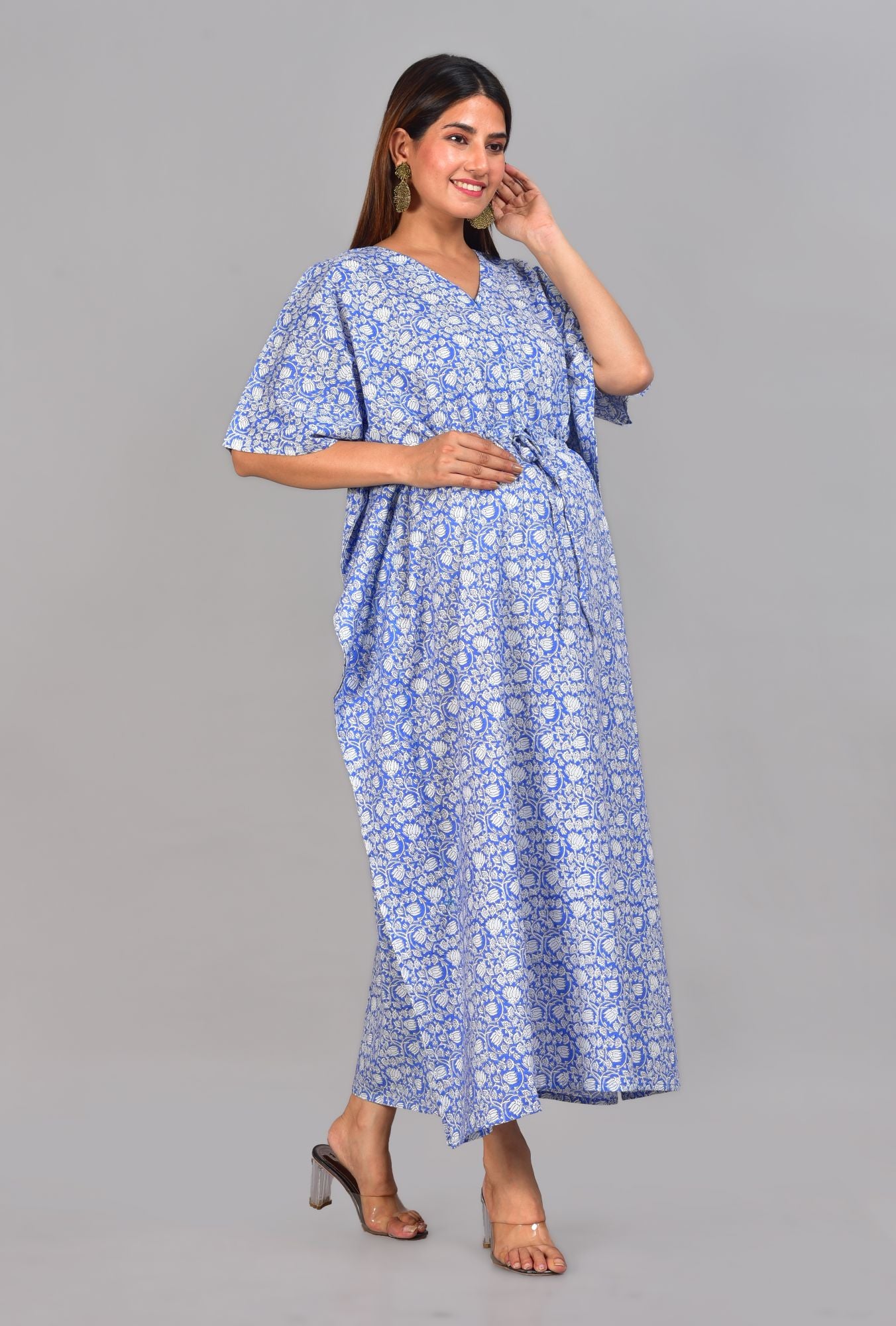 Kamal Lochan Cotton Maternity Feeding Kaftan