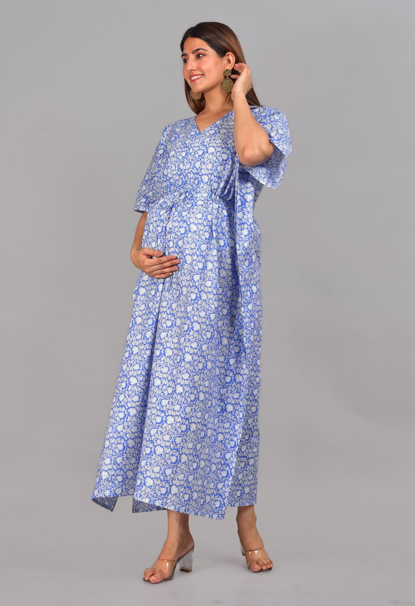 Kamal Lochan Cotton Maternity Feeding Kaftan