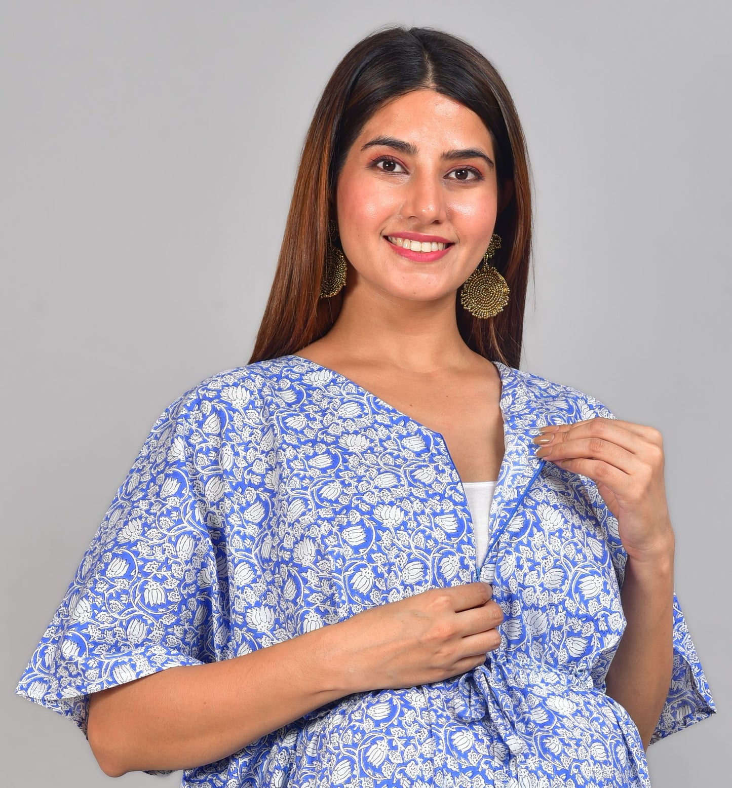 Kamal Lochan Cotton Maternity Feeding Kaftan