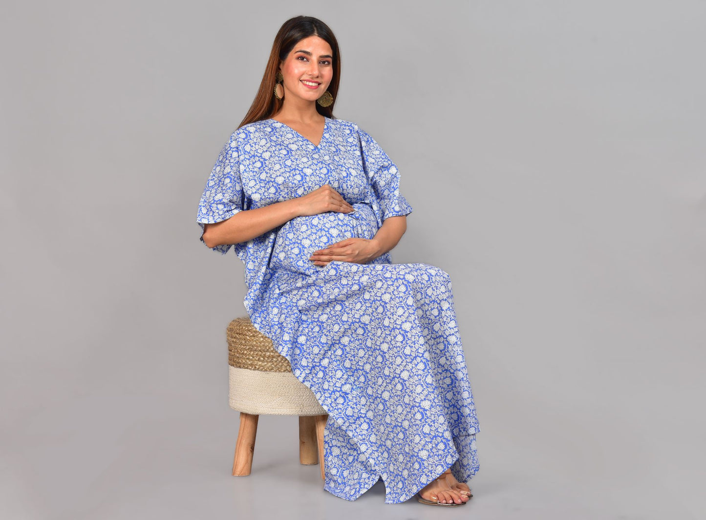 Kamal Lochan Cotton Maternity Feeding Kaftan