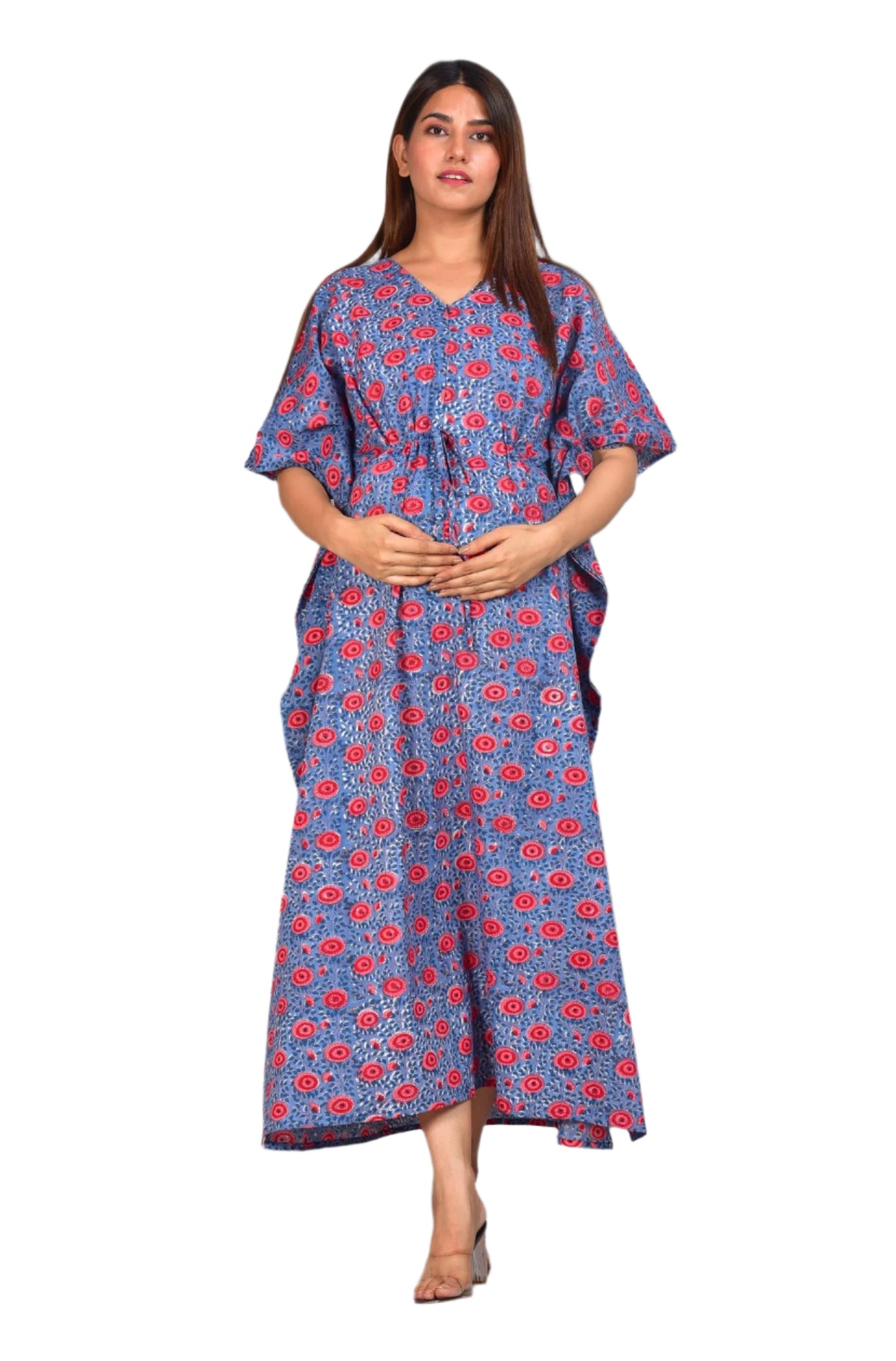 Nirguna Handblock Maternity/Nursing Kaftan