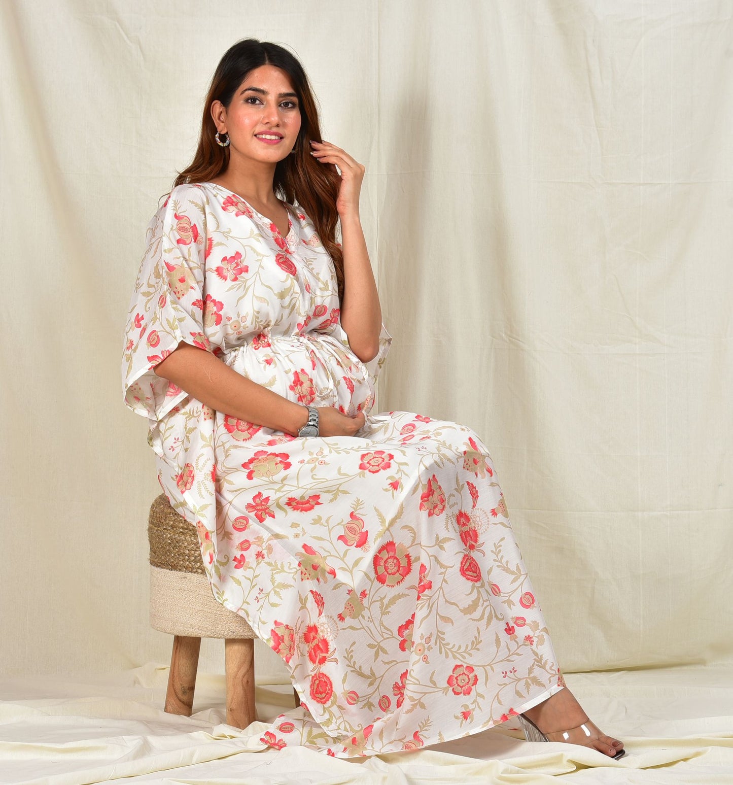 Parth Sarthi Digital Print Nursing Kaftan (Muslin Fabric)