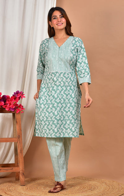 Badrika Nursing Cotton Kurta - Pant Set