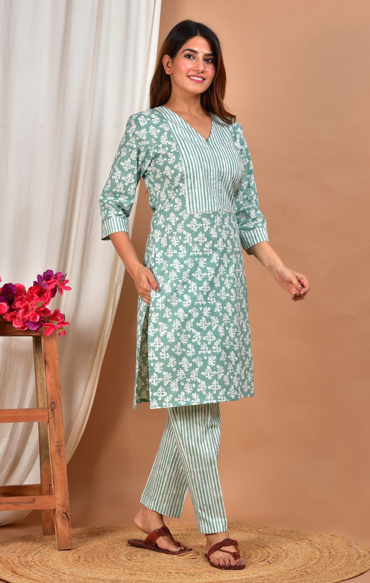 Badrika Nursing Cotton Kurta - Pant Set