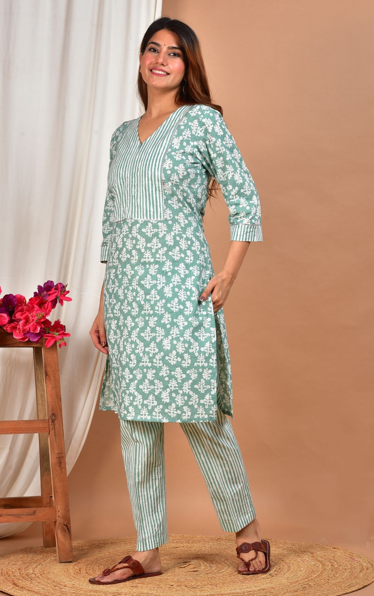 Badrika Nursing Cotton Kurta - Pant Set