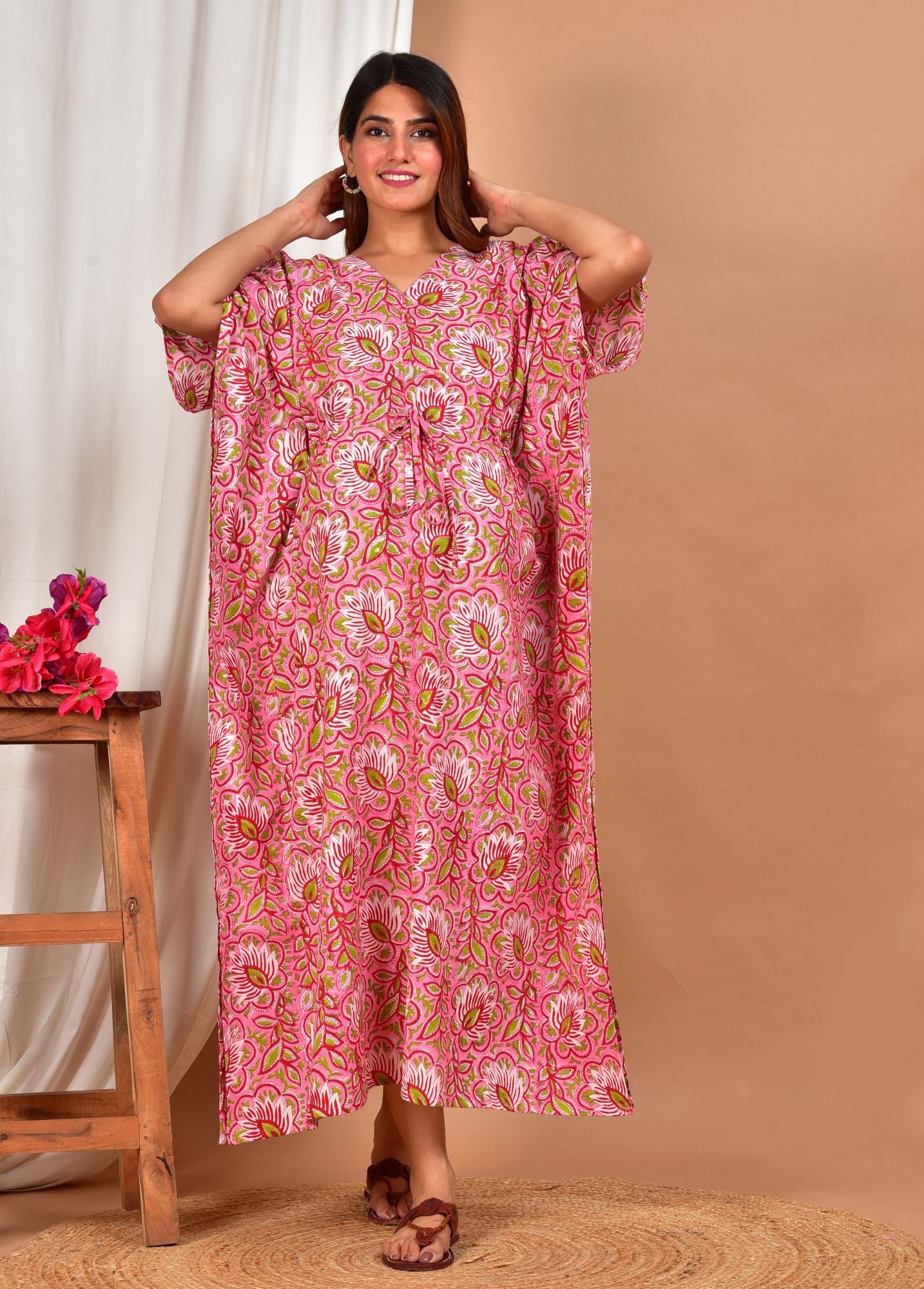 Pure Cotton Maternity Feeding Kaftan Dress