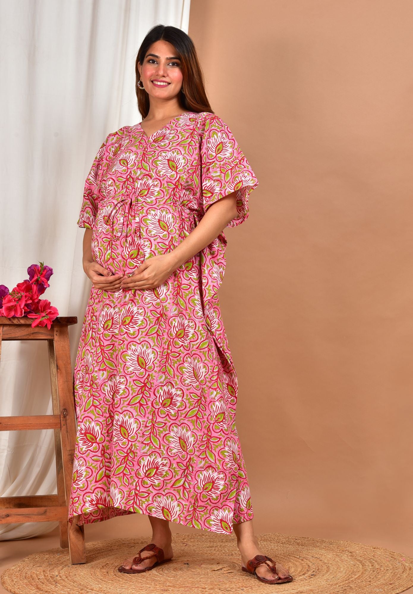 Pure Cotton Maternity Feeding Kaftan Dress