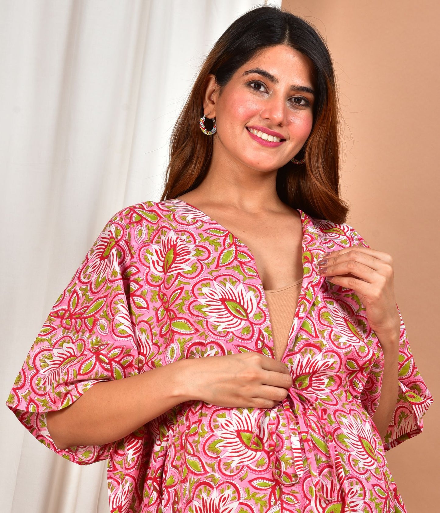 Pure Cotton Maternity Feeding Kaftan Dress