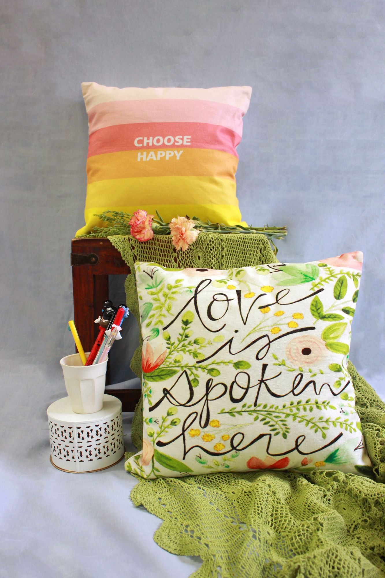 Happy Love 16 Cushions Covers (Set of 2)