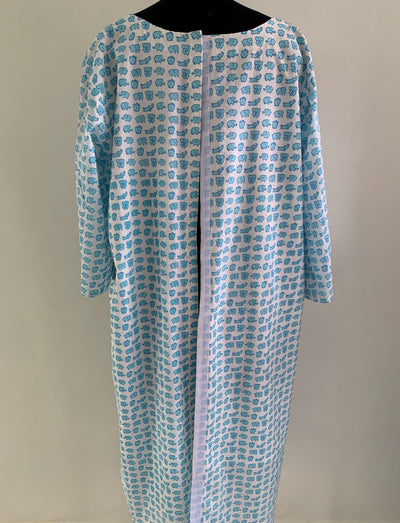 Blue Elephant Cotton Hospital Delivery Gown