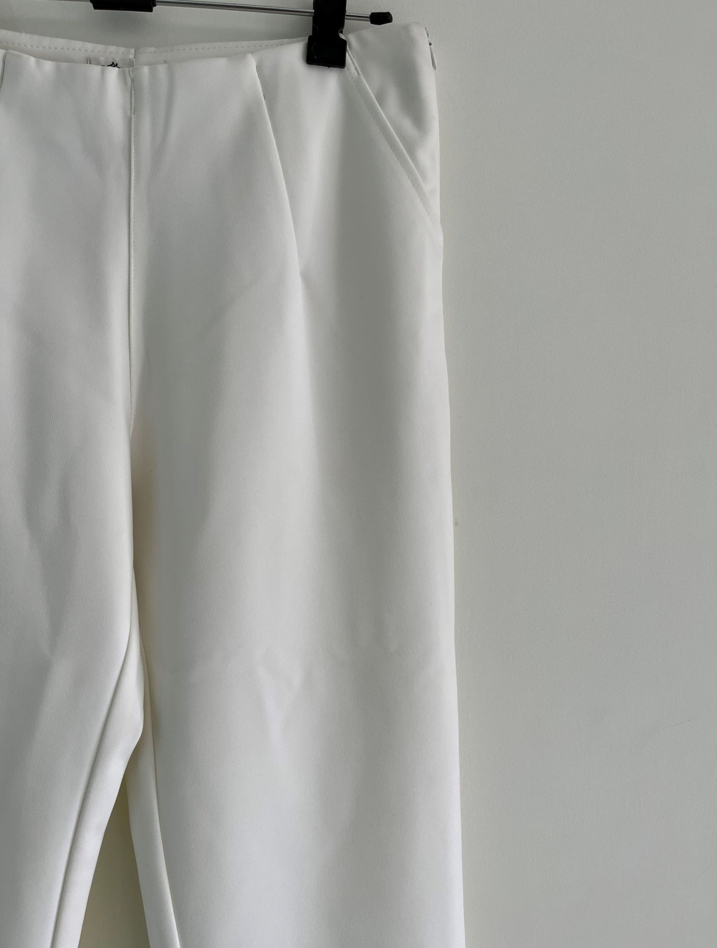 White Stretchable Party Wear Pants (L Size/ 30 Inches)