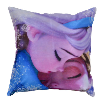 Elsa & Anna Frozen Movie Digital Print Polyester Cushion Cover 16x16