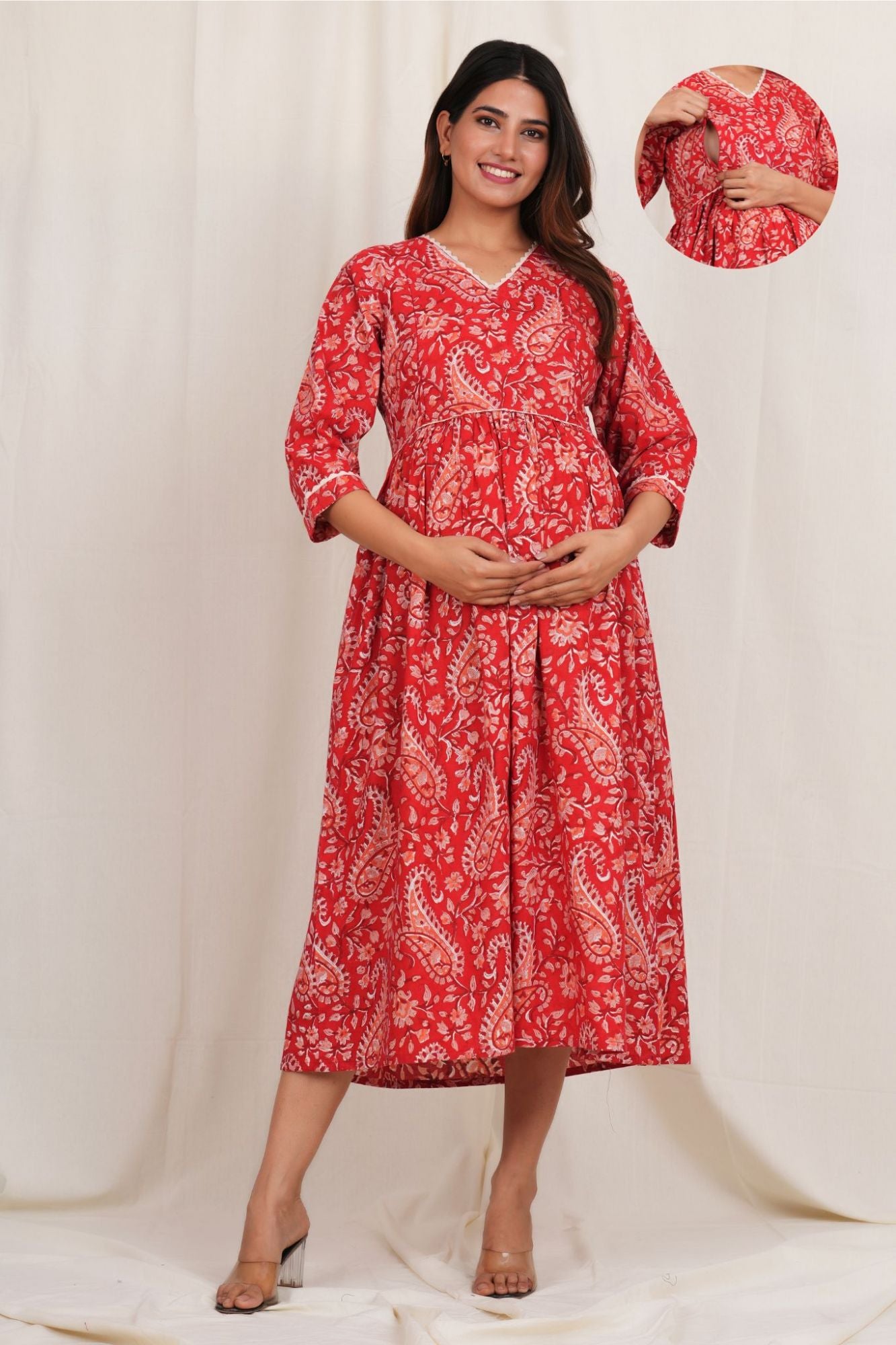 Raasa Parayana Twin Zip Nursing Cotton Kurti